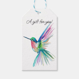 Rainbow Hummingbird Gift Märkre Presentetikett