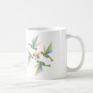 Rainbow Hummingbird Kissing A Flower Kaffemugg
