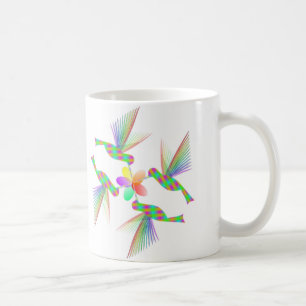 Rainbow Hummingbird Kissing A Flower Kaffemugg