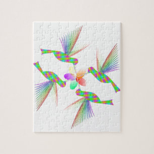Rainbow Hummingbird Kissing A Flower Pussel