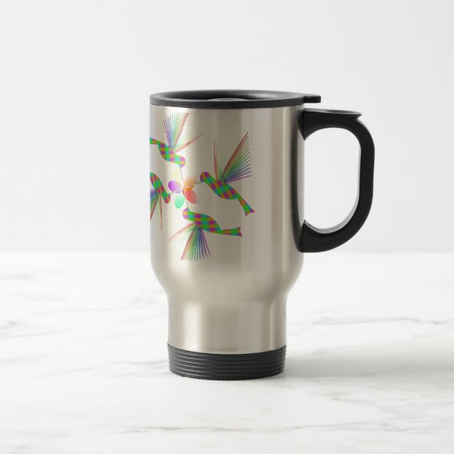 Rainbow Hummingbird Kissing A Flower Resemugg (Höger)