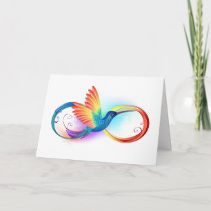 Rainbow Hummingbird med oändlighetssymbol Anteckningskort