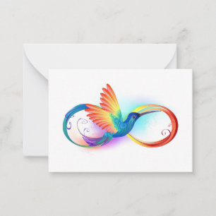 Rainbow Hummingbird med oändlighetssymbol Anteckningskort