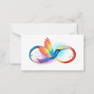 Rainbow Hummingbird med oändlighetssymbol Anteckningskort