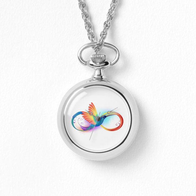 Rainbow Hummingbird med oändlighetssymbol Armbandsur (Framsida)
