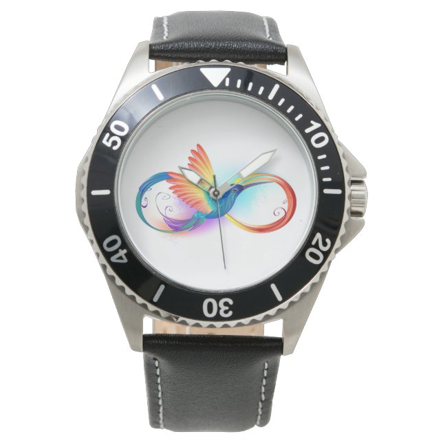 Rainbow Hummingbird med oändlighetssymbol Armbandsur (Framsida)