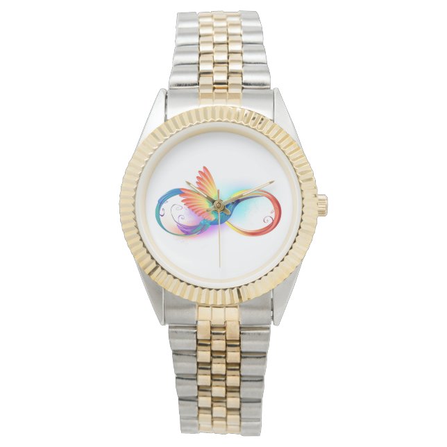 Rainbow Hummingbird med oändlighetssymbol Armbandsur (Framsida)