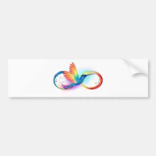 Rainbow Hummingbird med oändlighetssymbol Bildekal