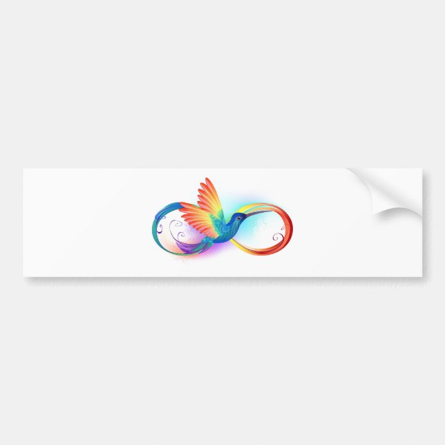 Rainbow Hummingbird med oändlighetssymbol Bildekal (Framsidan)