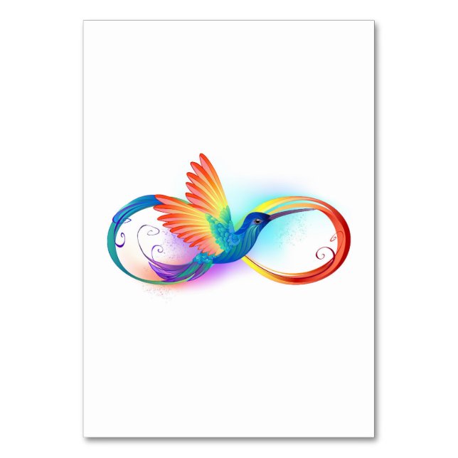 Rainbow Hummingbird med oändlighetssymbol Bordsnummer (Framsidan)