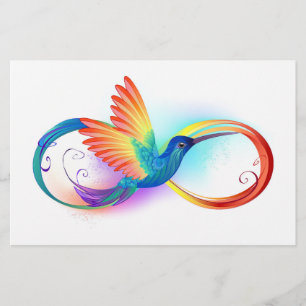 Rainbow Hummingbird med oändlighetssymbol Brevpapper