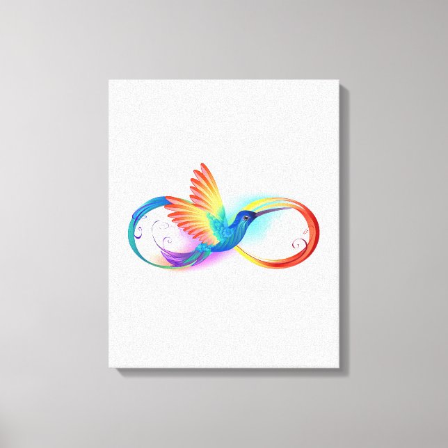 Rainbow Hummingbird med oändlighetssymbol Canvastryck (Framsida)
