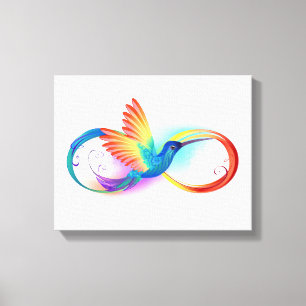 Rainbow Hummingbird med oändlighetssymbol Canvastryck