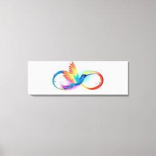 Rainbow Hummingbird med oändlighetssymbol Canvastryck