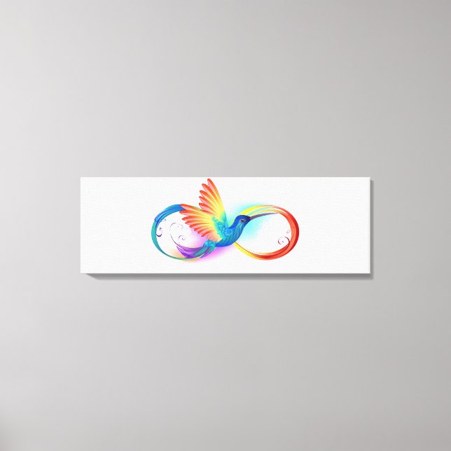 Rainbow Hummingbird med oändlighetssymbol Canvastryck (Framsida)