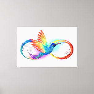 Rainbow Hummingbird med oändlighetssymbol Canvastryck