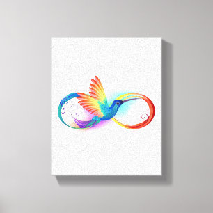 Rainbow Hummingbird med oändlighetssymbol Canvastryck