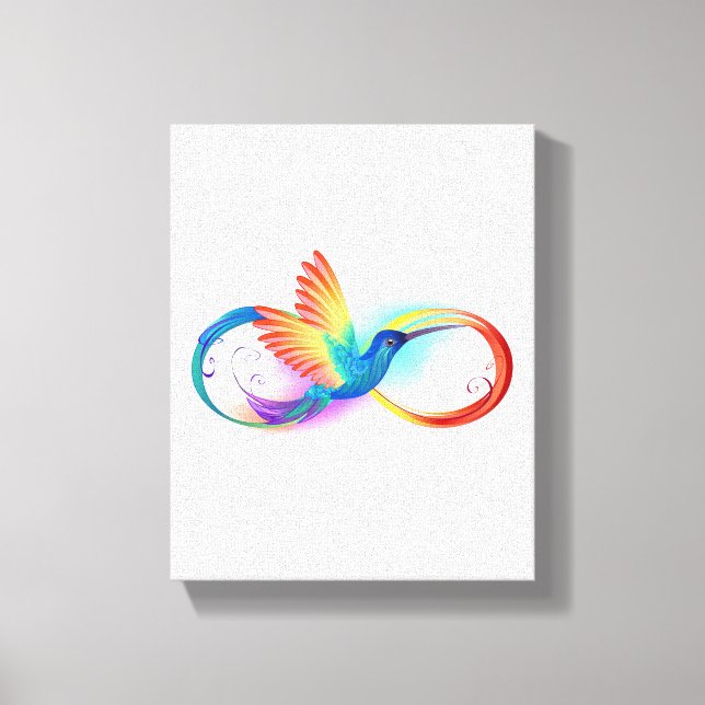 Rainbow Hummingbird med oändlighetssymbol Canvastryck (Framsida)