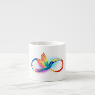 Rainbow Hummingbird med oändlighetssymbol Espressomugg