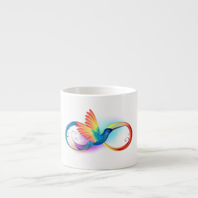 Rainbow Hummingbird med oändlighetssymbol Espressomugg (Framsidan)