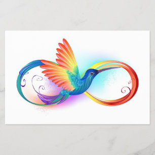 Rainbow Hummingbird med oändlighetssymbol Flygblad
