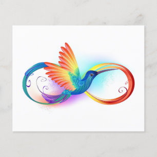 Rainbow Hummingbird med oändlighetssymbol Flygblad