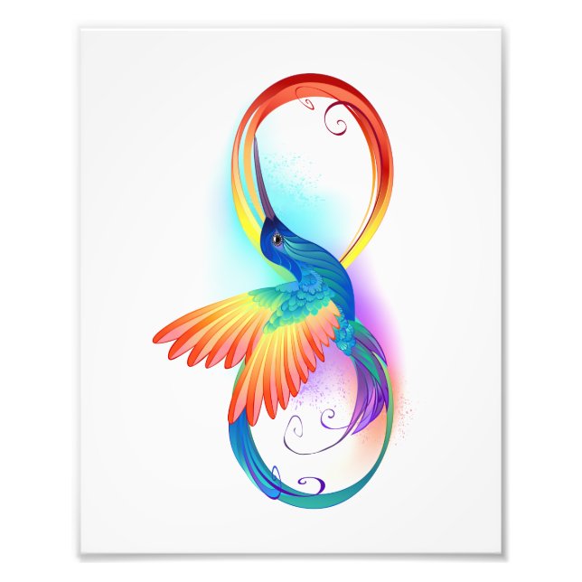 Rainbow Hummingbird med oändlighetssymbol Fototryck (Framsidan)