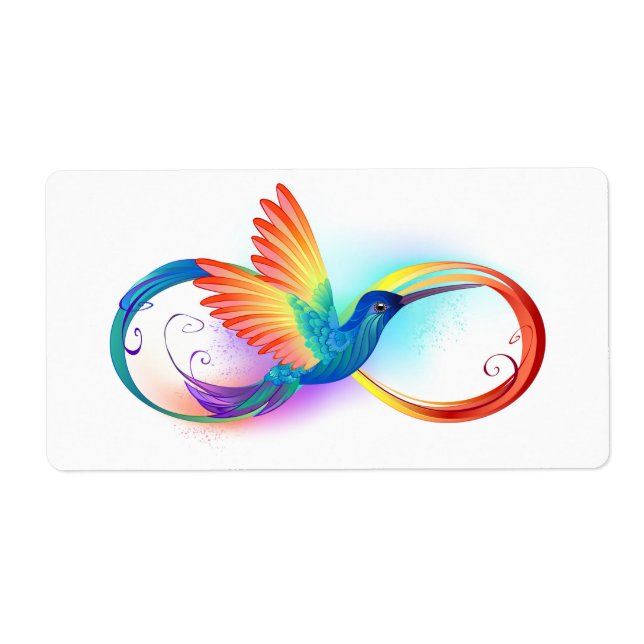 Rainbow Hummingbird med oändlighetssymbol Fraktsedel (Framsidan)