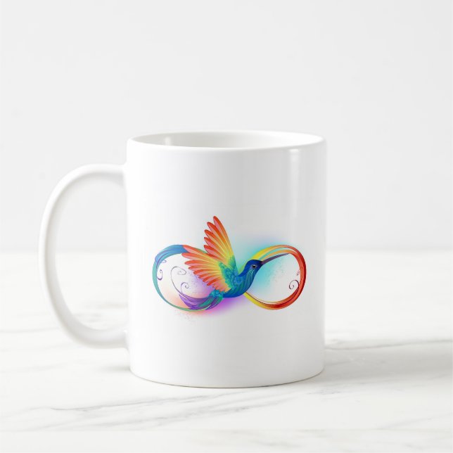 Rainbow Hummingbird med oändlighetssymbol Kaffemugg (Vänster)