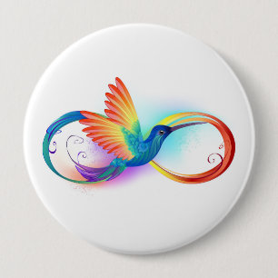 Rainbow Hummingbird med oändlighetssymbol Knapp