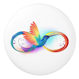 Rainbow Hummingbird med oändlighetssymbol Knopp