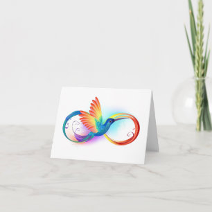Rainbow Hummingbird med oändlighetssymbol Kort