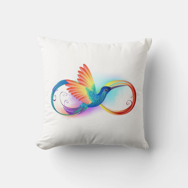 Rainbow Hummingbird med oändlighetssymbol Kudde (Framsida)