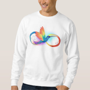 Rainbow Hummingbird med oändlighetssymbol Lång Ärmad Tröja