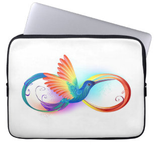 Rainbow Hummingbird med oändlighetssymbol Laptop Fodral