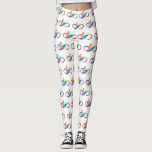 Rainbow Hummingbird med oändlighetssymbol Leggings