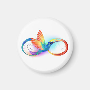 Rainbow Hummingbird med oändlighetssymbol Magnet