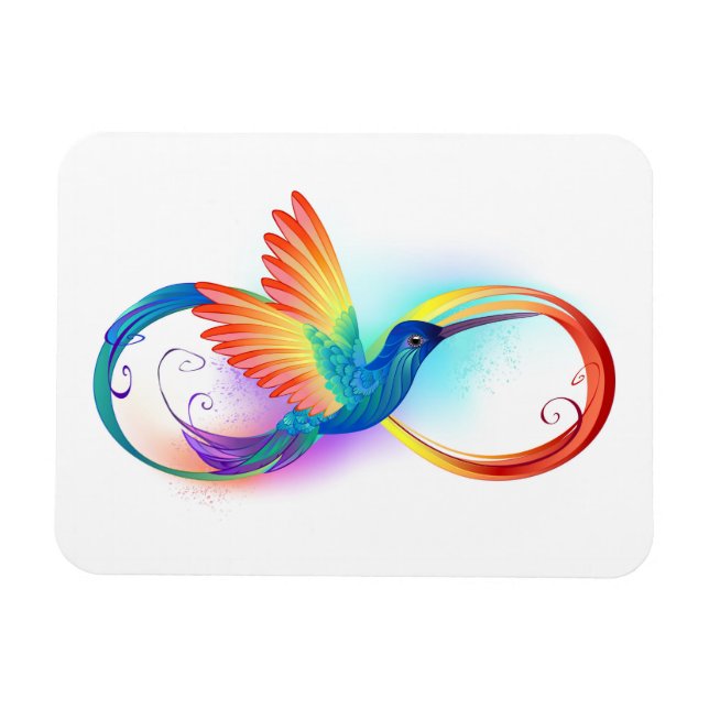 Rainbow Hummingbird med oändlighetssymbol Magnet (Horisontell)