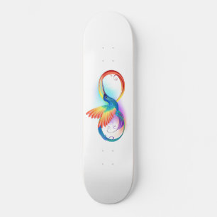 Rainbow Hummingbird med oändlighetssymbol Mini Skateboard Bräda 18,5 Cm