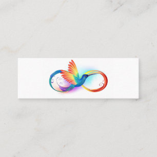 Rainbow Hummingbird med oändlighetssymbol Mini Visitkort