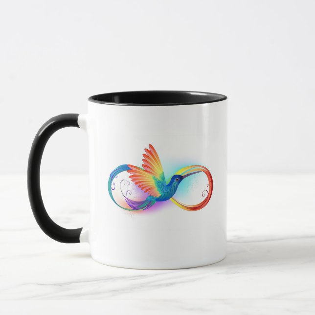 Rainbow Hummingbird med oändlighetssymbol Mugg (Vänster)