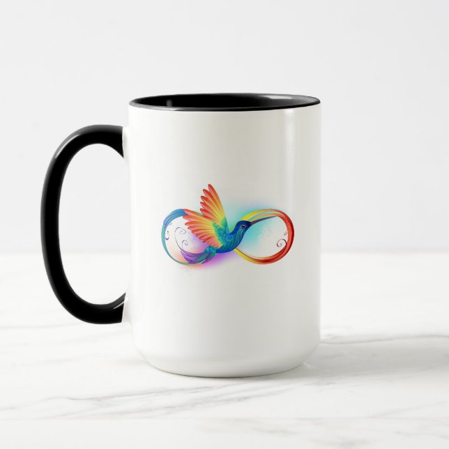 Rainbow Hummingbird med oändlighetssymbol Mugg (Vänster)