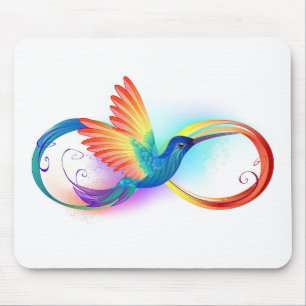 Rainbow Hummingbird med oändlighetssymbol Musmatta