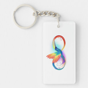 Rainbow Hummingbird med oändlighetssymbol Nyckelring