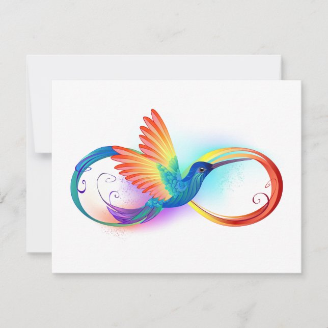 Rainbow Hummingbird med oändlighetssymbol OSA Kort (Framsida)