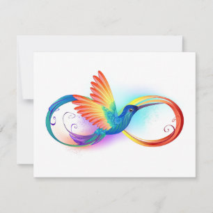 Rainbow Hummingbird med oändlighetssymbol OSA Kort