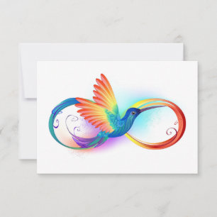 Rainbow Hummingbird med oändlighetssymbol OSA Kort