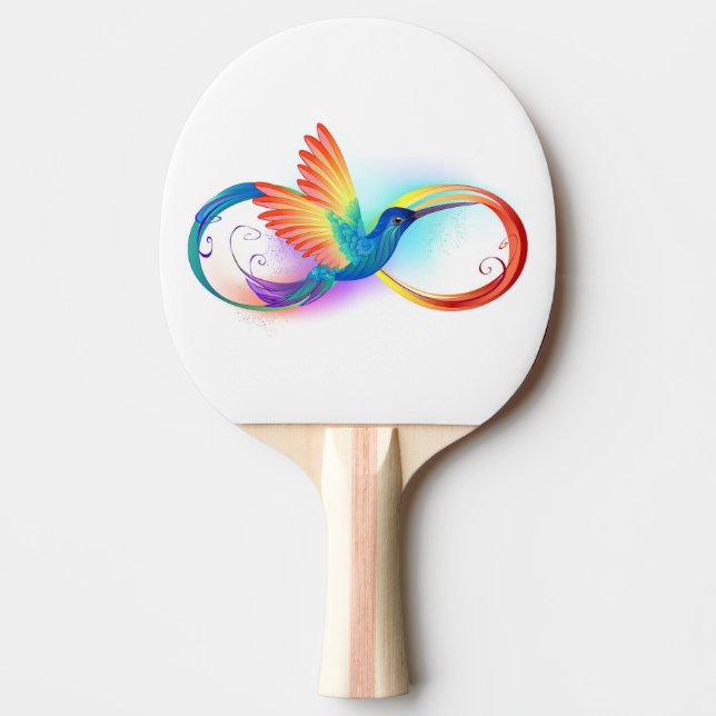 Rainbow Hummingbird med oändlighetssymbol Pingisracket (Framsidan)
