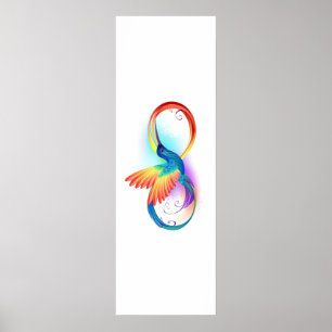 Rainbow Hummingbird med oändlighetssymbol Poster