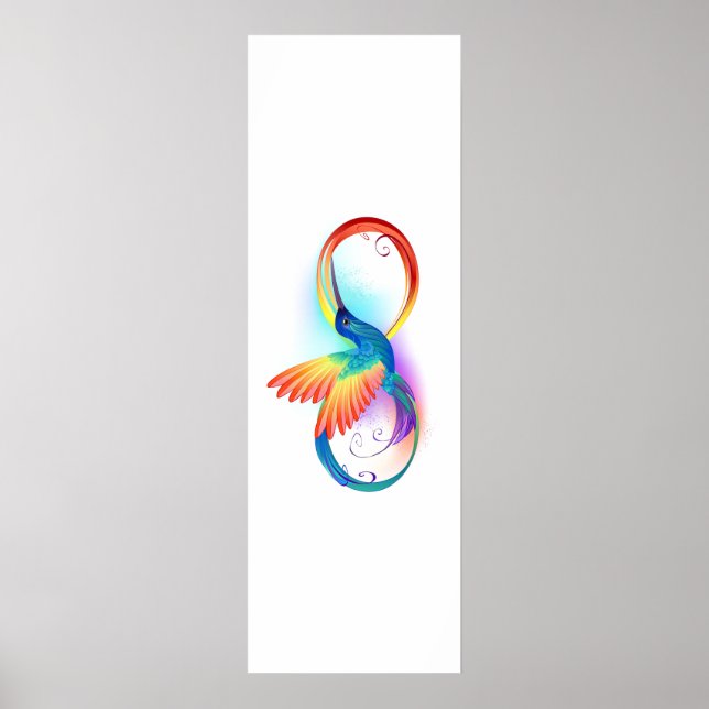 Rainbow Hummingbird med oändlighetssymbol Poster (Framsidan)